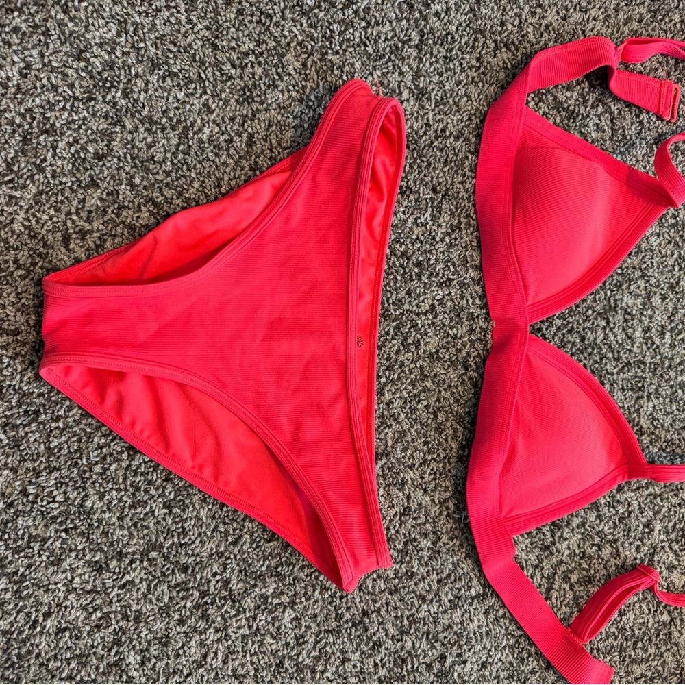Neon Red Bikini Set